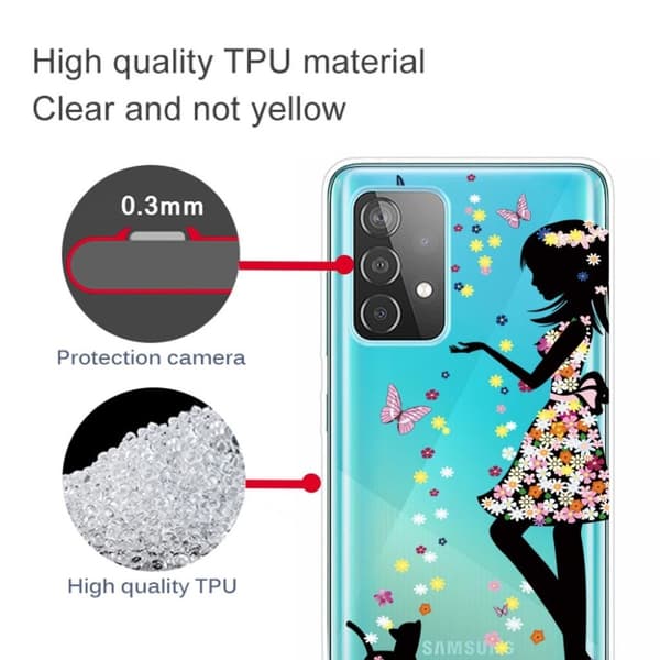 Deco Samsung Galaxy A82 5G Suojakotelo - Perhonen Girl Multicolor