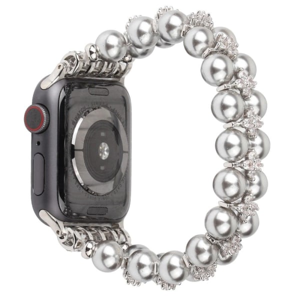 Apple Watch (41 mm) urrem i rhinestone-perlestil - Sølv Silver grey