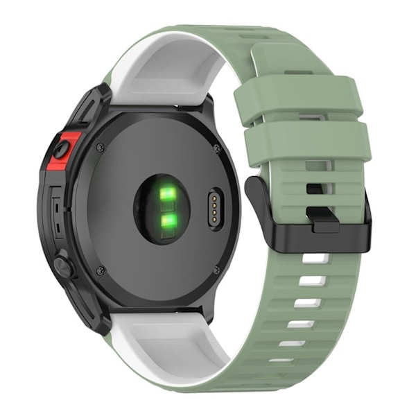 Garmin Fenix 7X tofarvet silikone-urrem - Grøn / Hvid Green