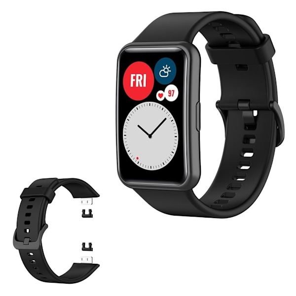 Huawei Watch Fit silikoneurrem - Sort Black