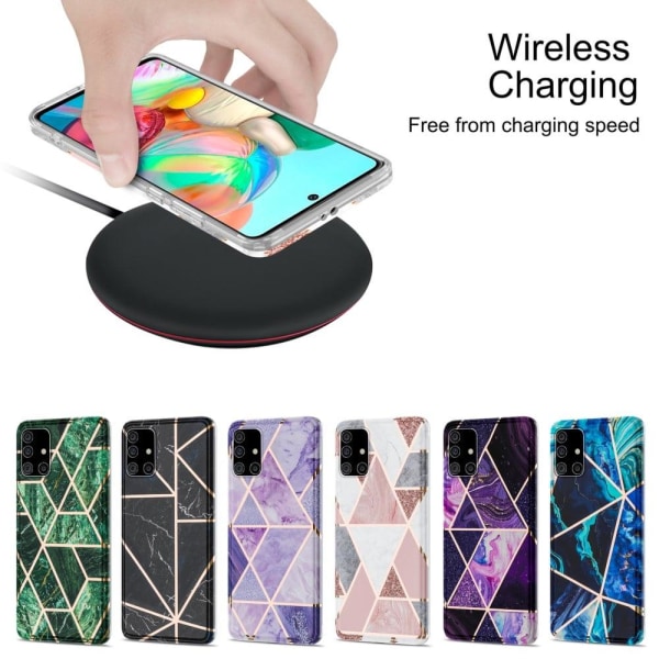 Marble Samsung Galaxy A71 5G Etui - Lyselilla Purple