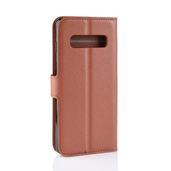Samsung Galaxy s10 Litchi-Tekstur Skinnetui - Brun Brown