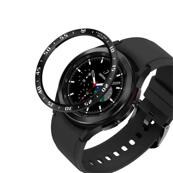 Samsung Galaxy Watch 4 Classic (42 mm) tidsskala med ring i rostfritt stål - Svart / Vit Svart