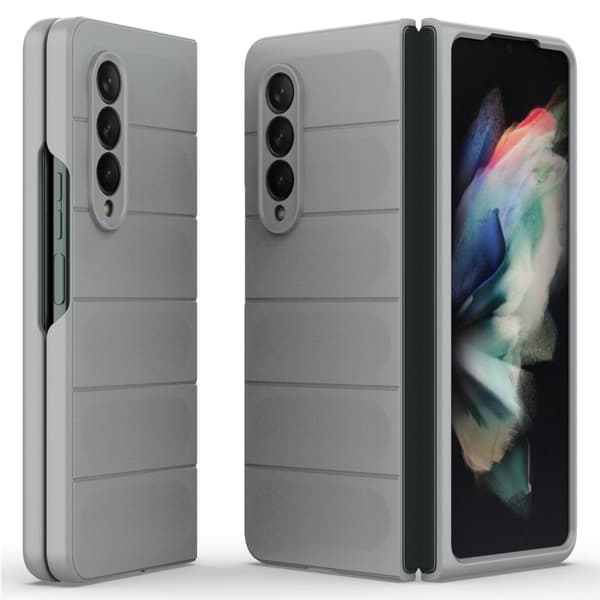 Blødt grebsformet Samsung Galaxy Z Fold3 5G cover - Lysegrå Silver grey