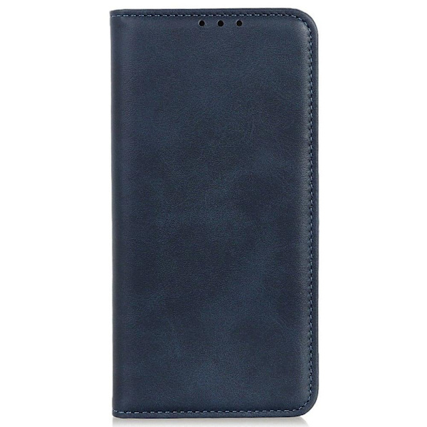 Lompakko-style Aitoa Nahkaa Läppäkotelo For Motorola Moto E22i / E22 - Sininen Blue