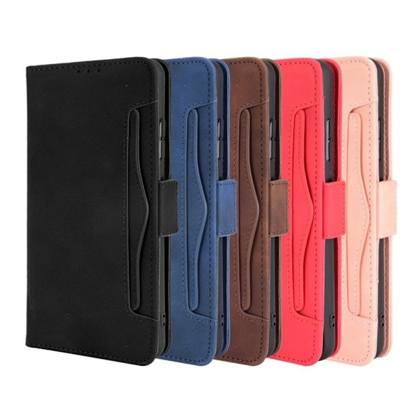 Modern-styled Læder Pung Etui til Samsung Galaxy A22 5g - Blå Blue