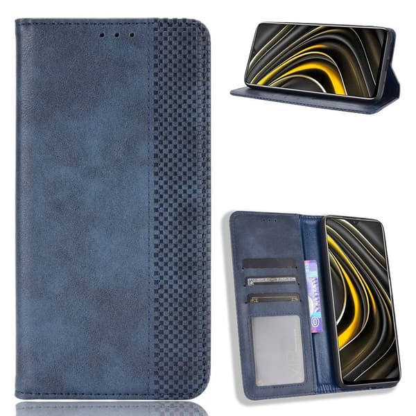 Bofink Vintage Xiaomi Poco M3 læder etui - blå Blue