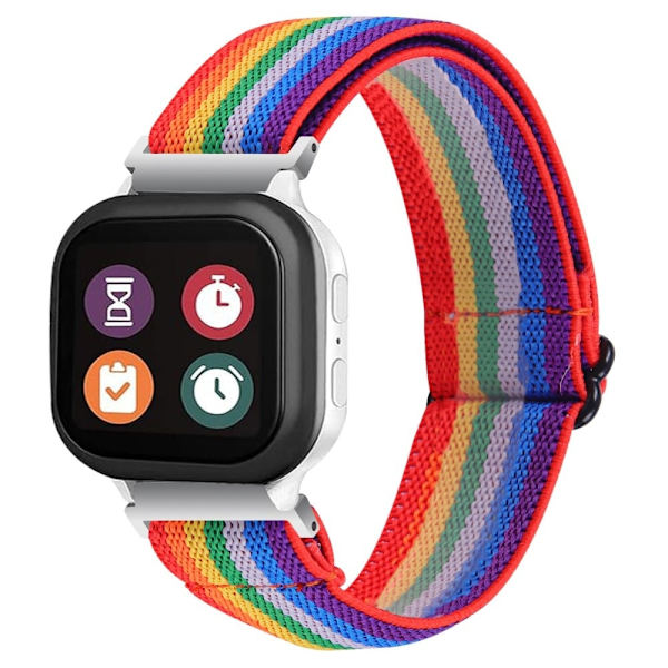 Verizon Gizmo Watch 1 Elastic Jacquard Fabric Watch Strap Replacement - 8 Multicolor