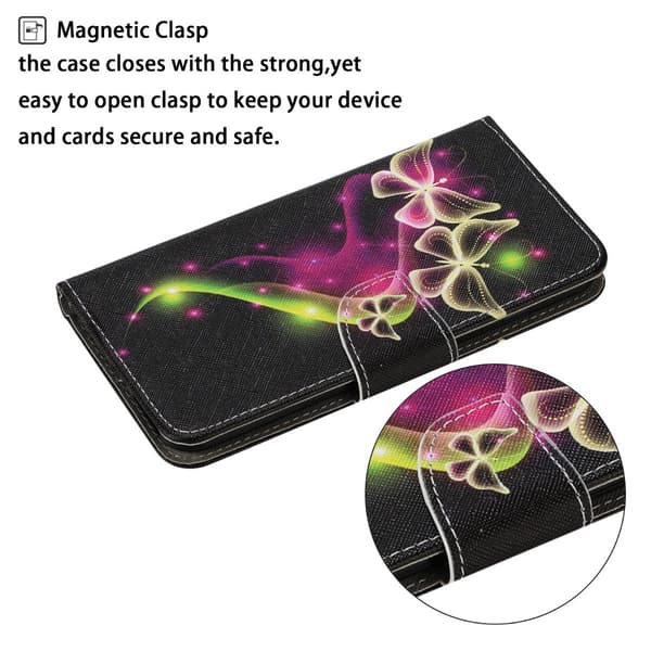 Wonderland Samsung Galaxy A22 4g Flip Etui - Magic Sommerfugle Black