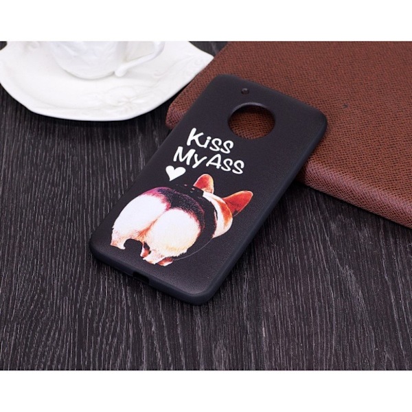 Motorola Moto G5 Blødt cover med smukt tryk - Kiss My Ass Multicolor