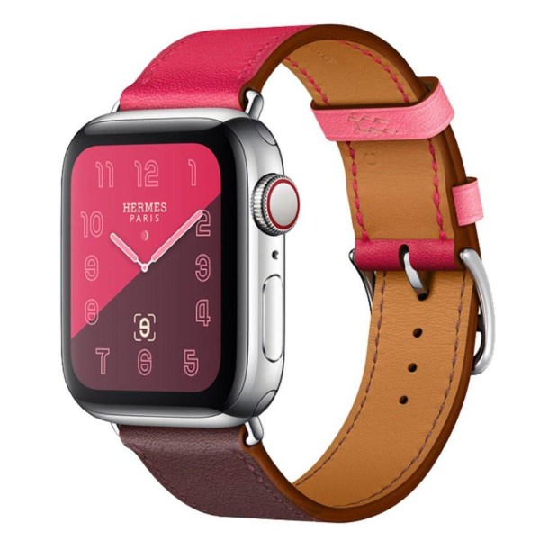 Apple Watch Series 4 40mm erstatnings urrem i læder - Rosa/Vinrø Multicolor