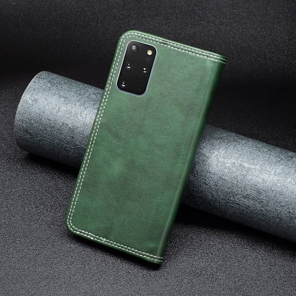 BINFEN tvåfärgat läder Samsung Galaxy S20 Plus fodral - Grön Grön