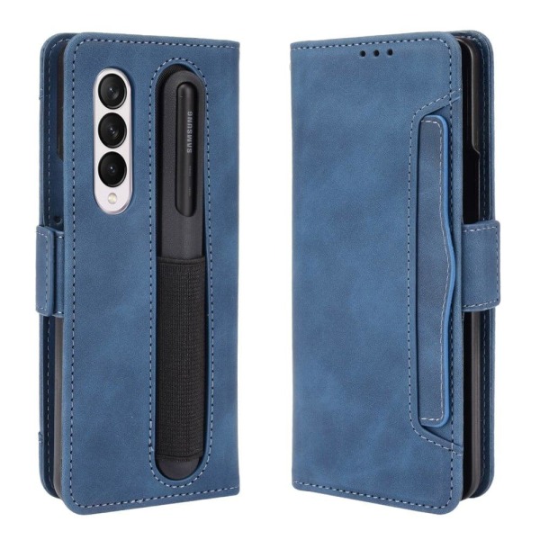 Modernt Samsung Galaxy Z Fold3 5G fodral med plånbok - Blå Blå