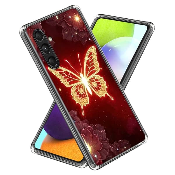 Vibe Samsung Galaxy A16 cover - Gylden Sommerfugl Red
