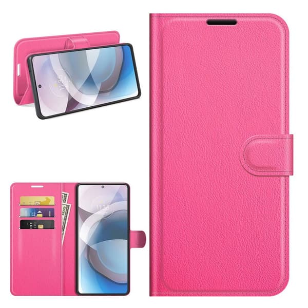 Classic Motorola One 5G Ace Flip etui - Rose Pink