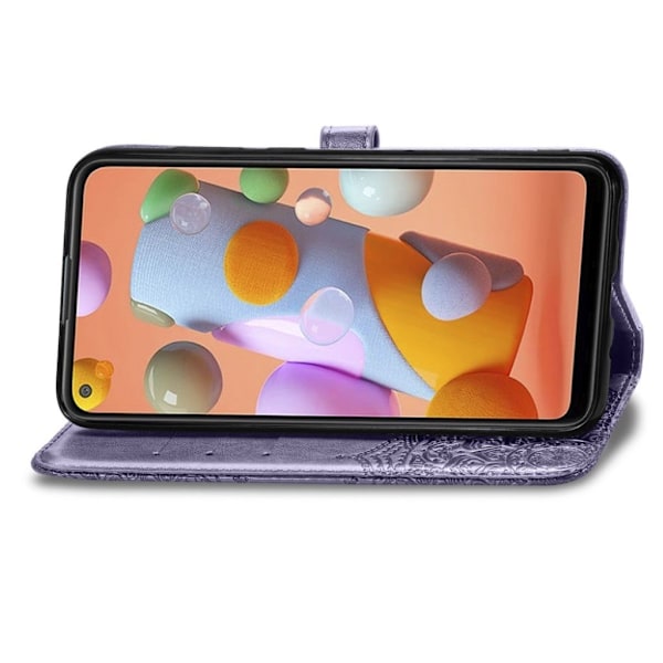 Mandala läder Samsung Galaxy A11 fodral - Lila Lila