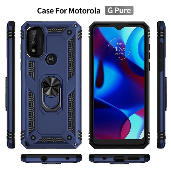 Bofink Combat Motorola G Pure skal - Blå Blå