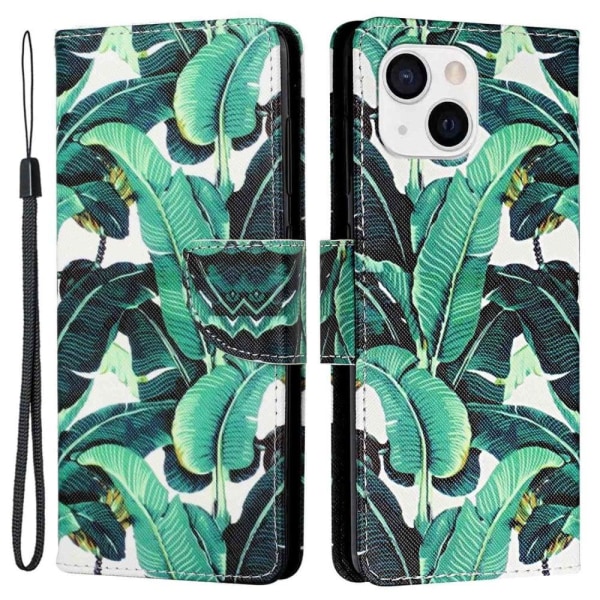 Wonderland iPhone 14 Plus flip etui - Vejbredsblad Green