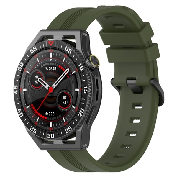 22 mm universal klockarmband i texturerat silikon - Mörkgrön Grön