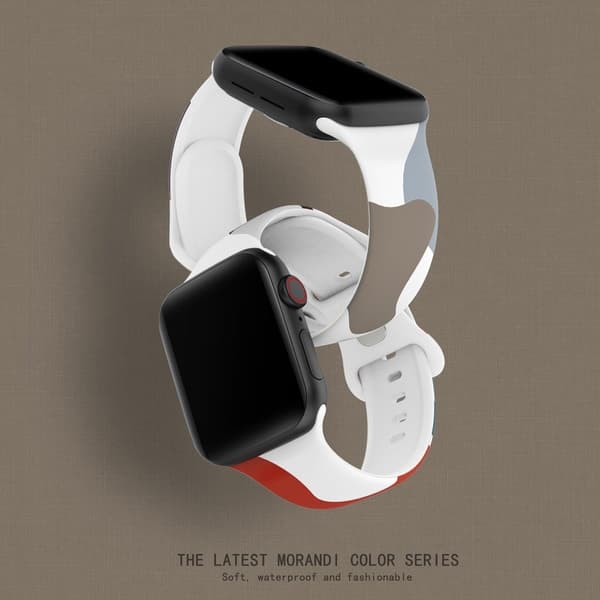 Apple Watch (45mm) morandi klockarmband i silikon - Morandi Lila / Vit / Brun multifärg