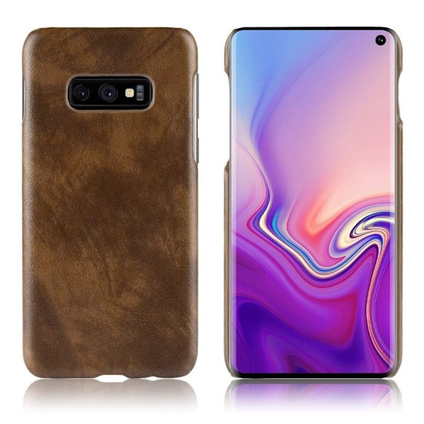 Samsung Galaxy S10e litchi læderetui - Brun Brown