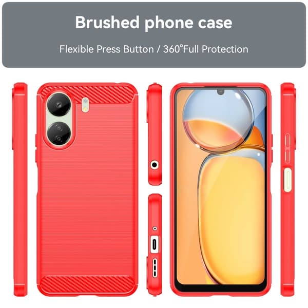 Carbon Flex Xiaomi Redmi 13C / Xiaomi Poco C65 kotelot - Punainen Red