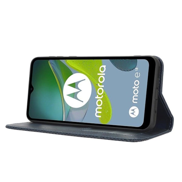 Bofink Vintage Motorola Moto E13 Nahkakotelo - Sininen Blue