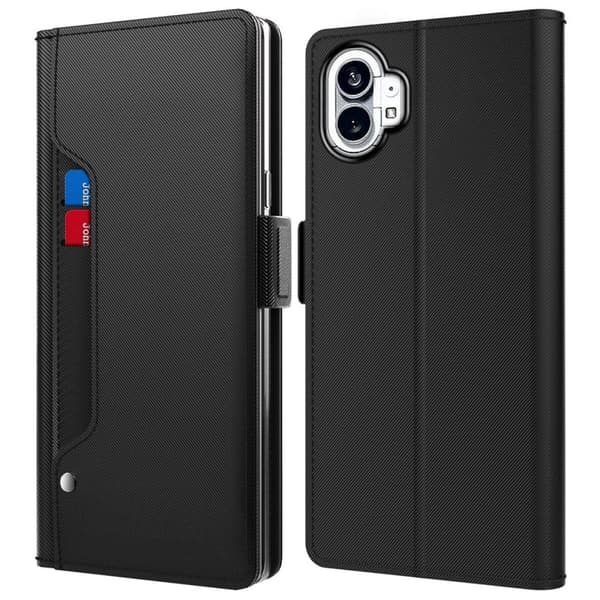 Phone Etui med Make-up Mirror og Slick Design til Nothing Phone (1) - Svart Black