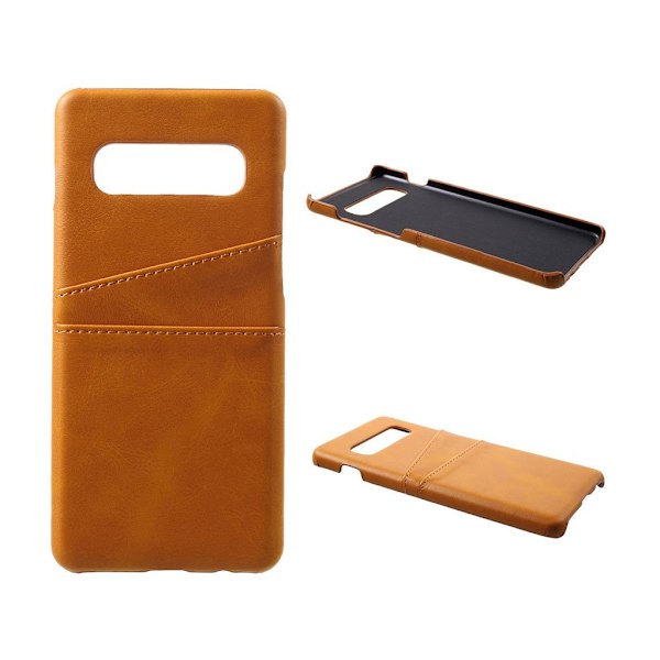 Samsung Galaxy S10 læder belagt etui - Brun Brown