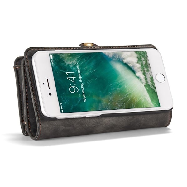 Caseme Split Läder Plånboksfodral till iPhone 7 / 8 - Grå Silvergrå
