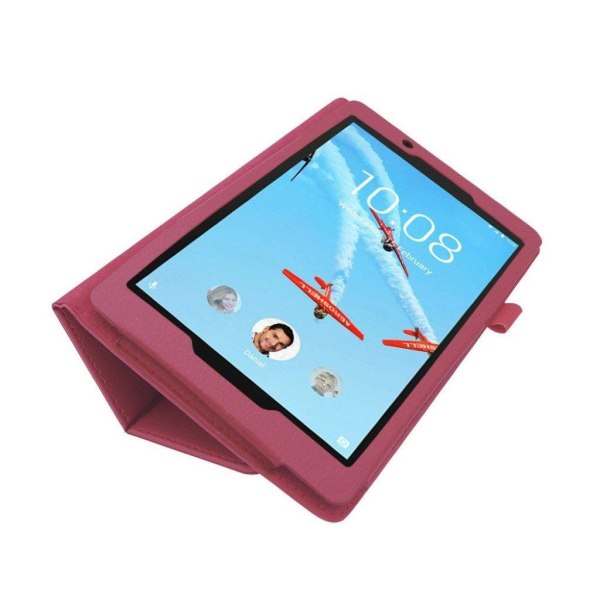 Lenovo Tab E8 litchi læderetui - Rosa Pink