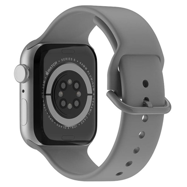 Enkelt klockarmband i silikon för Apple Watch Series 8 (45 mm) - Ljusgrå Silvergrå