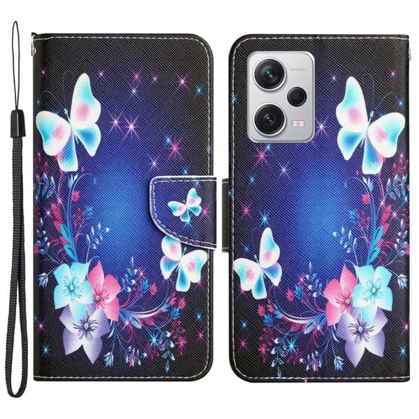 Wonderland Xiaomi Poco X5 Pro / Redmi Note 12 Pro / 12 Pro Speed Flip Etui - Sommerfugl Blue