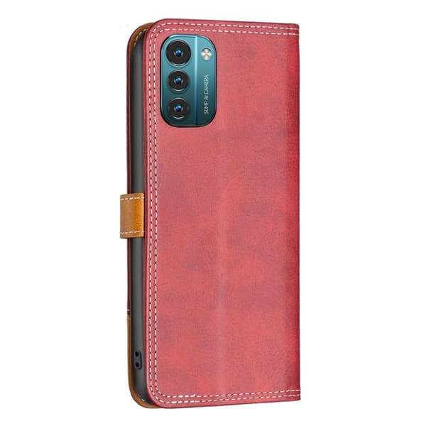 BINFEN tofarget læretui for Nokia G11 / Nokia G21 - Rød Red
