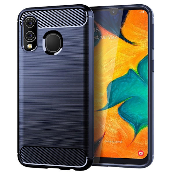 Carbon Flex Etui Samsung Galaxy A40 - Blå Blue