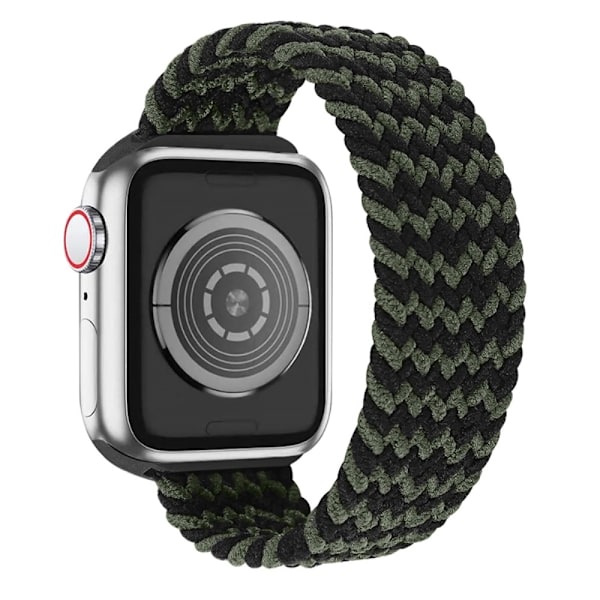 Apple Watch Series 8 (41mm) joustava kudottu kellonhihna - Musta / Vihreä / Koko: Xl Black
