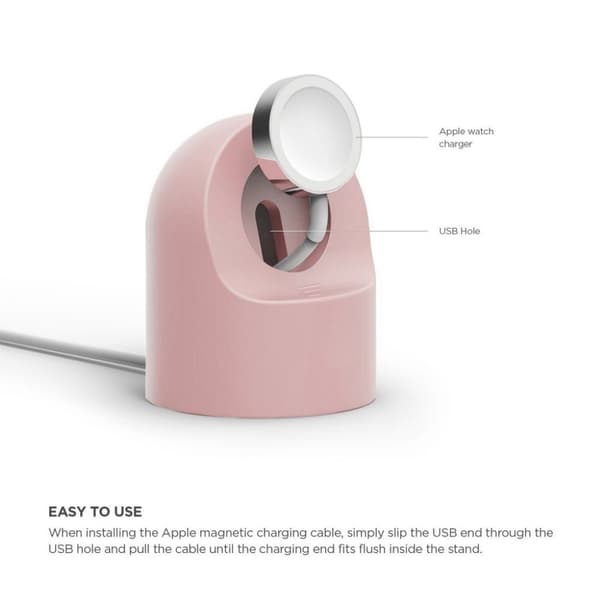 Universal Apple Watch Unik Stativ Og Lader Skjerm - Rosa Pink