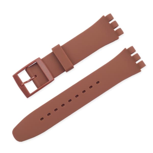 16 mm enkel silikone urrem - Brun Brown