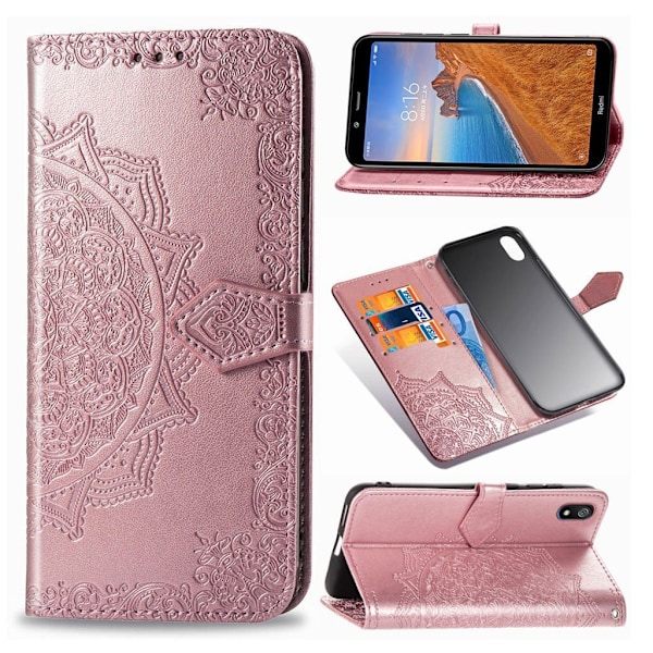 Mandala läder Xiaomi Redmi 7A fodral - Rosa Rosa