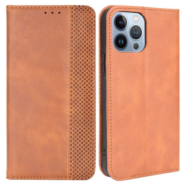 Bofink Vintage iPhone 14 Pro Læretui - Brun Brown
