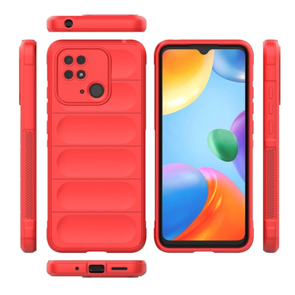 Mjukt greppformat Xiaomi Redmi 10C skal - Röd Röd