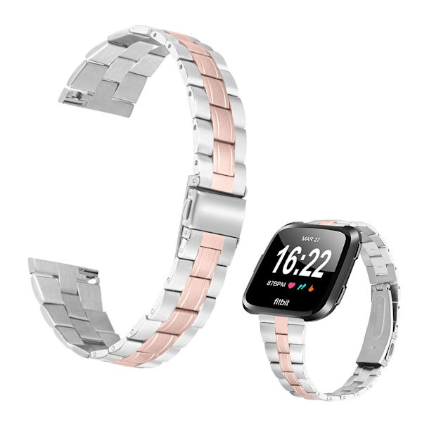 Fitbit Versa 2 / Versa rustfritt stål kjedearmbånd - Rose Gull Pink