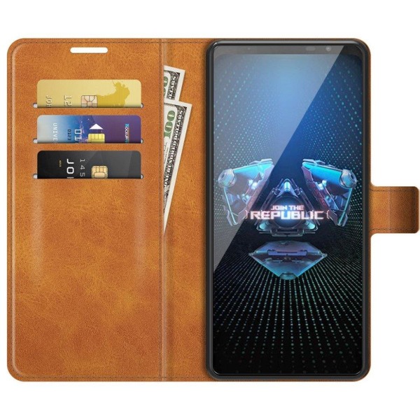 Wallet-style Læder Etui til Asus Rog Phone 5 - Orange Orange