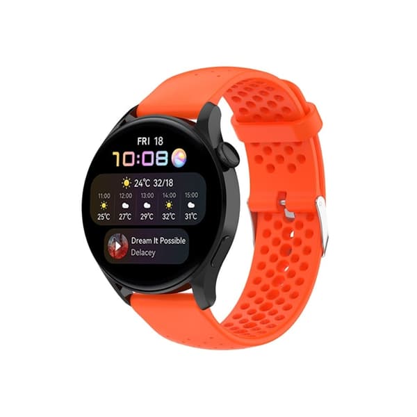 20 mm silikone-urrem med hurtig udløsning til Huawei-ur - Orange Orange