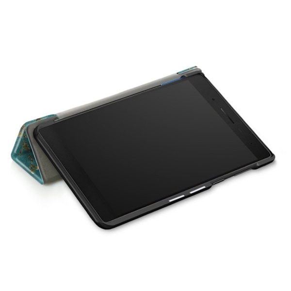 Lenovo Tab 7 Essential uniikki nahkakotelo - Valkoiset kukat Multicolor