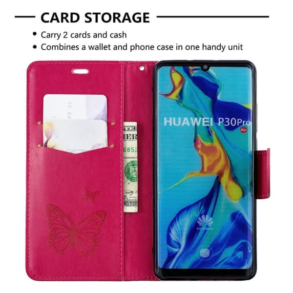 Butterfly Huawei P30 Pro veske - Rose Pink