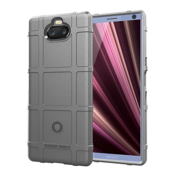 Sony Xperia 10 Plus anti-sjokk rutenett deksel - Grå Silver grey