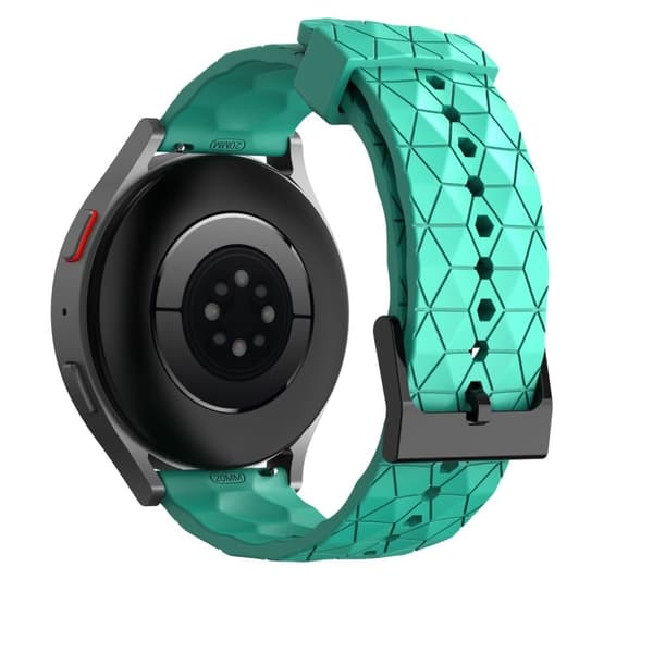 20 mm universal urrem i silikone i fodboldstil - Cyan Green