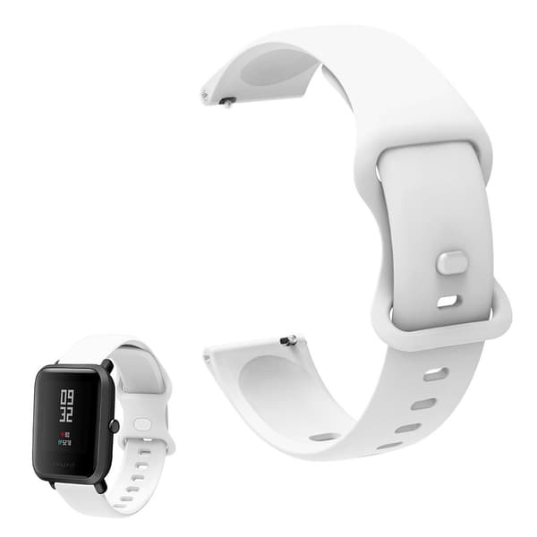 20 mm universellt bekvämt klockarmband i silikon - Vit Vit