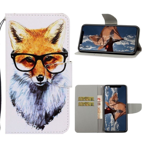 Wonderland iPhone 12 Mini flip case - Dog with Glasses Brown